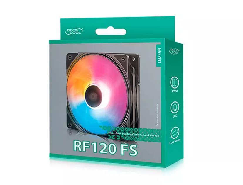 COOLER PARA CASE DEEP RF120FS, 120X120X25M, CON ILUMINACION LED RGB, 4 PINES (DP-FLED3-RF120-FS)