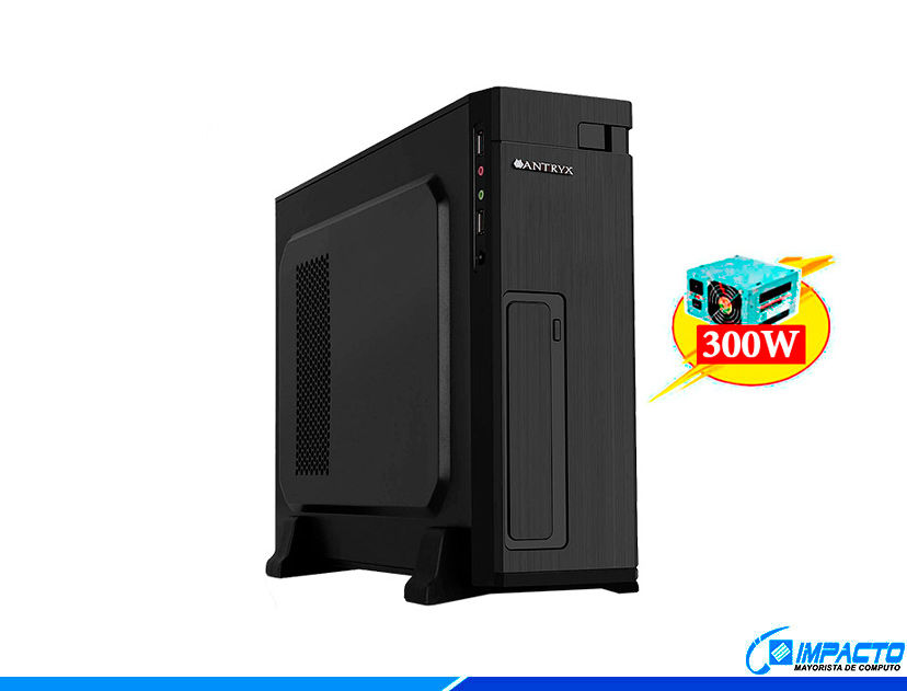 CASE MINI ANTRYX EXTREME SLIM XS-100U CON FUENTE 300W NEGRO, MICRO ATX (AC-XS1000UK-300CPR1)