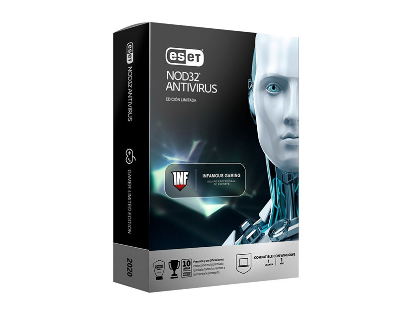 ANTIVIRUS ESET NOD 32 ( GAMER LIMITED EDITION ) INFAMOUS GAMING | 2023 | 1 PC
