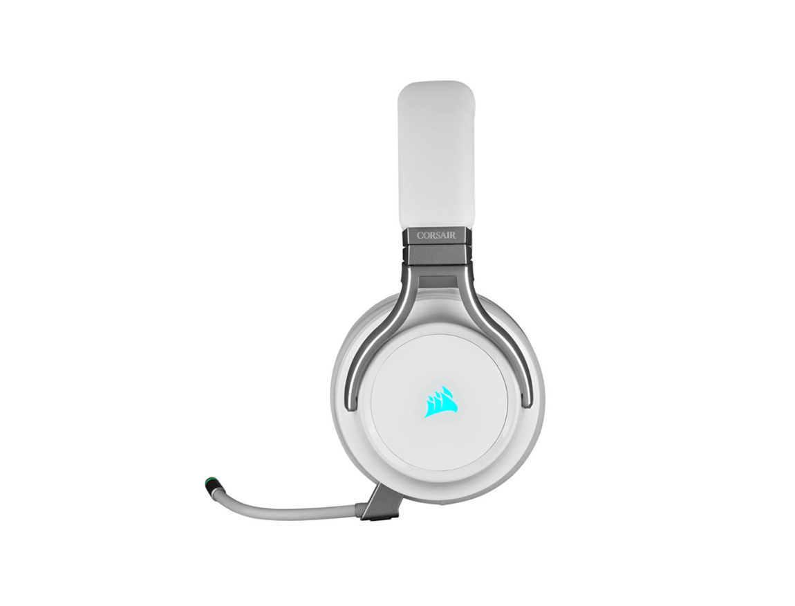 AURICULAR INALAMBRICO CORSAIR VIRTUOSO RGB GAMING, BLANCO, CON MICROFONO, CONTROL DE VOLUMEN, ALMOHADILLAS SUAVES, (CA-9011186-NA)