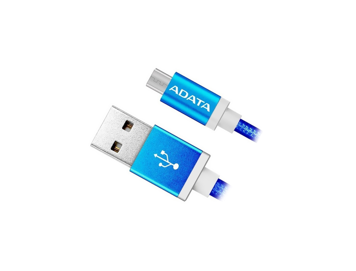 CABLE DE PUERTO USB MACHO -- A -- PUERTO MINI USB MACHO, ADATA, VELOCIDAD DE TRANSFERENCIA 480 MBIT/S, 1 METRO, COLOR AZUL (AMUCAL-100CMK-CBL)