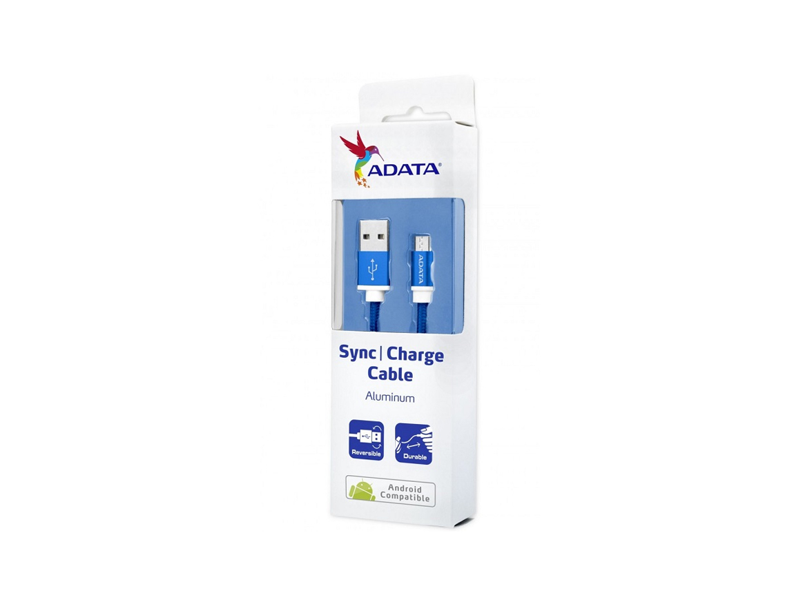 CABLE DE PUERTO USB MACHO -- A -- PUERTO MINI USB MACHO, ADATA, VELOCIDAD DE TRANSFERENCIA 480 MBIT/S, 1 METRO, COLOR AZUL (AMUCAL-100CMK-CBL)