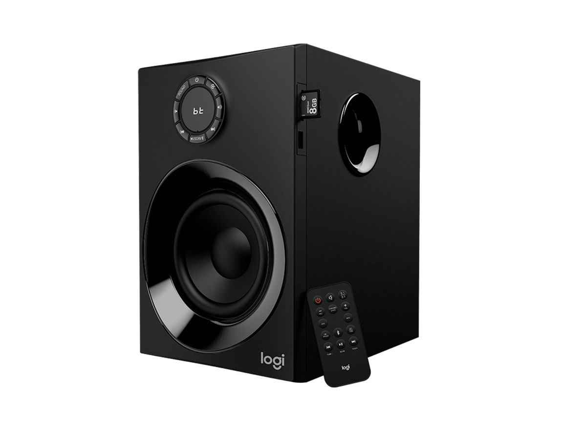 SUBWOOFER LOGITECH 5.1 Z607, BLUETOOTH 4.2, ADMITE TARJETAS SDHC HASTA 32GB, FM+USB+SD+BT & CONTROL, 160 WATTS, COLOR NEGRO (980-001315)