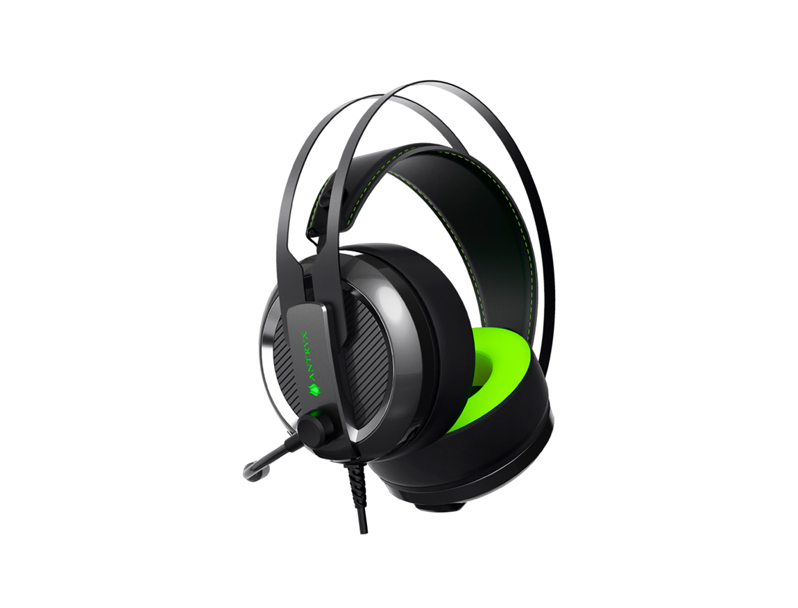 AURICULAR ANTRYX VENTURE ( AGH-7100G7 ) GAMING | NEGRO C/ VERDE+GRIS | LED- VERD