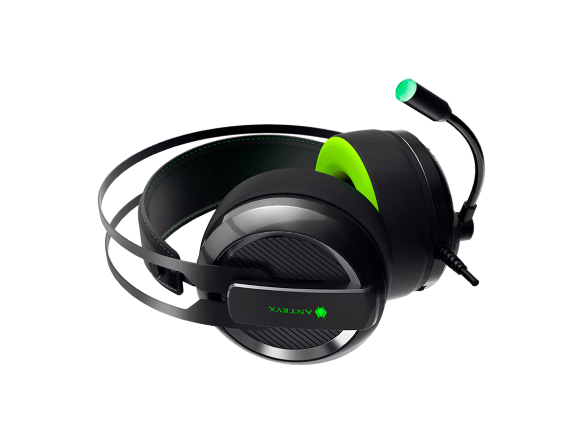 AURICULAR ANTRYX VENTURE ( AGH-7100G7 ) GAMING | NEGRO C/ VERDE+GRIS | LED- VERD