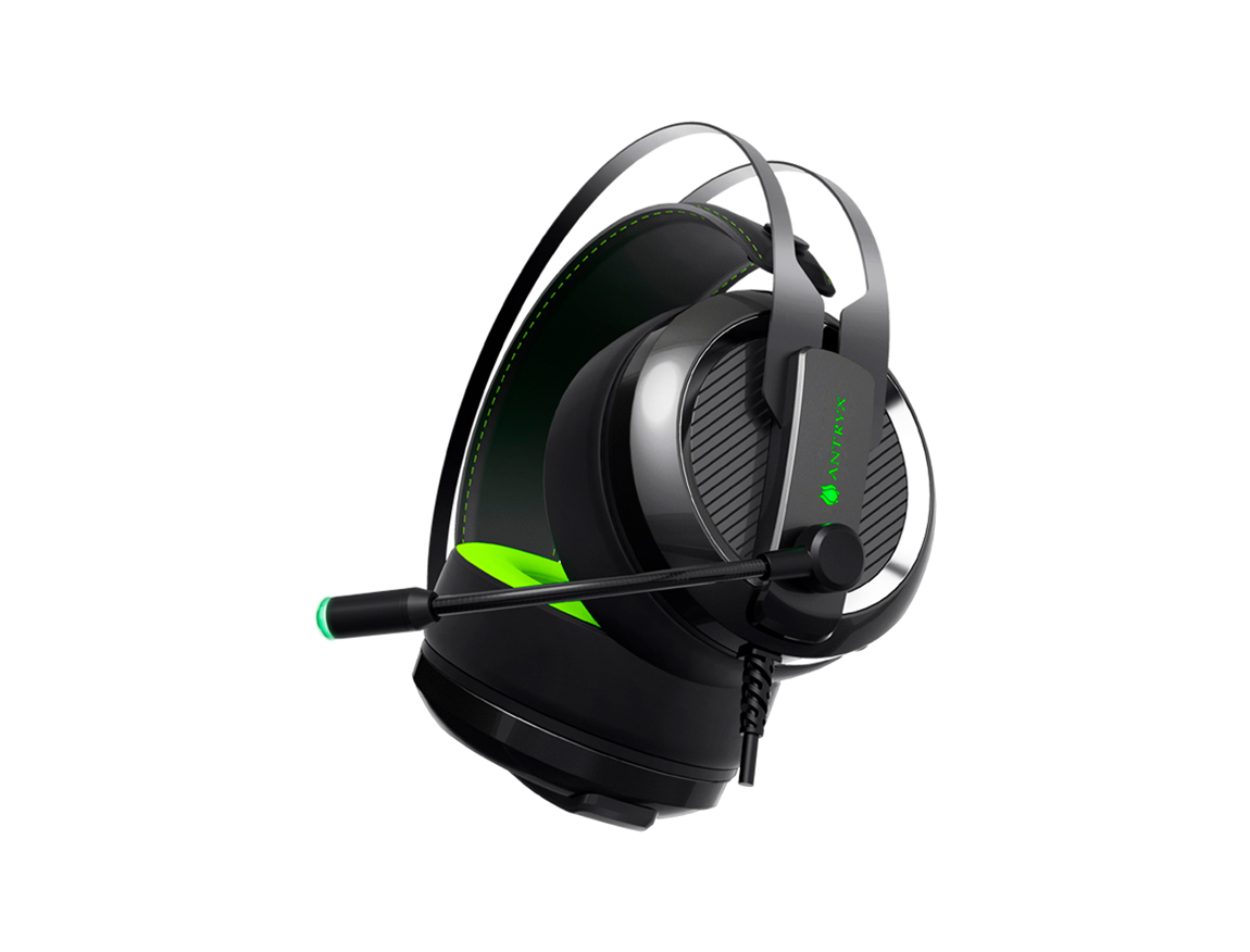 AURICULAR ANTRYX VENTURE ( AGH-7100G7 ) GAMING | NEGRO C/ VERDE+GRIS | LED- VERD