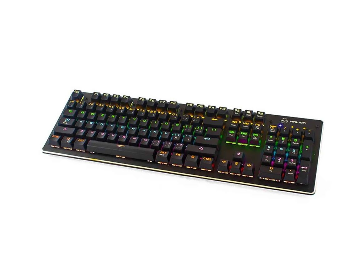 TECLADO HALION GAMING APOLO II | LED-MULTICOLOR | SWICHT AZUL (HA-K935)