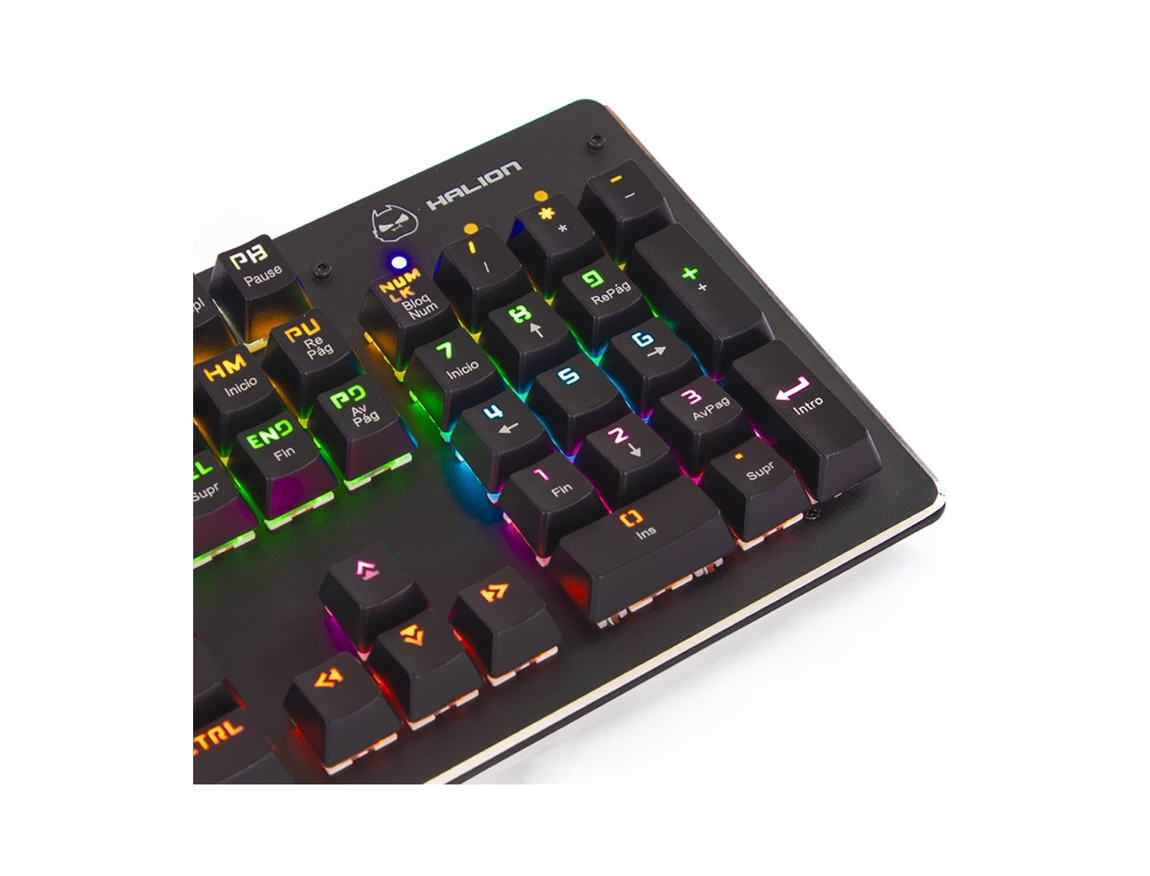 TECLADO HALION GAMING APOLO II | LED-MULTICOLOR | SWICHT AZUL (HA-K935)