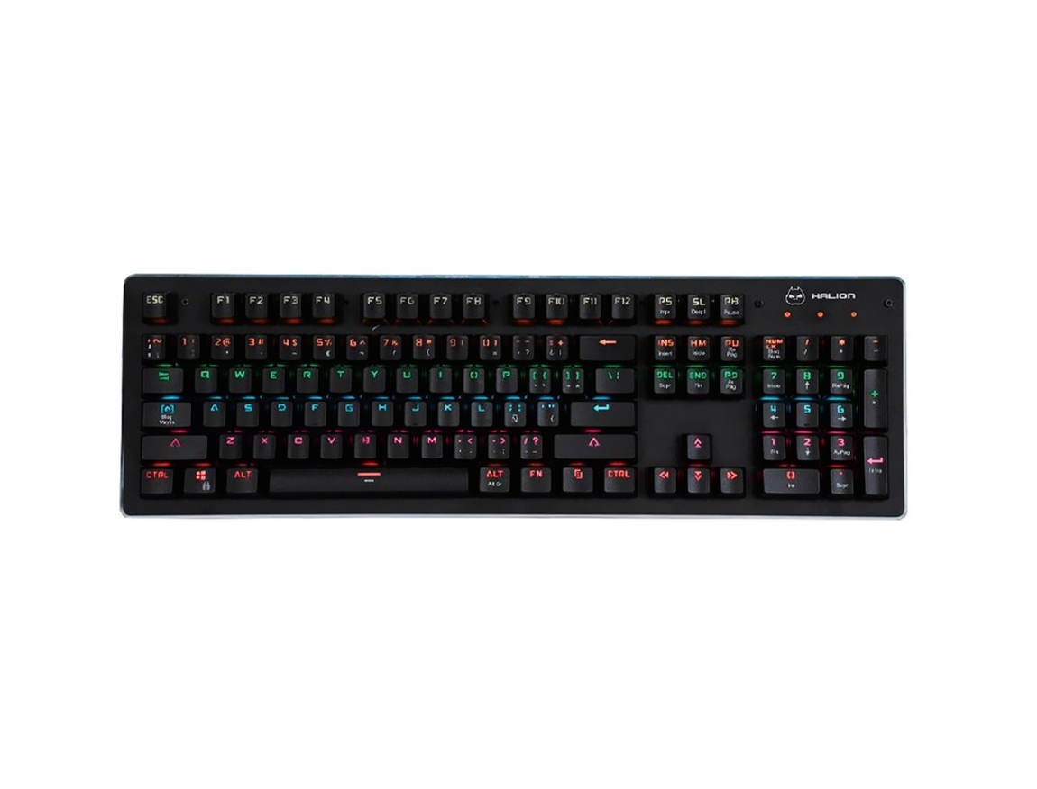 TECLADO HALION GAMING APOLO II | LED-MULTICOLOR | SWICHT AZUL (HA-K935)