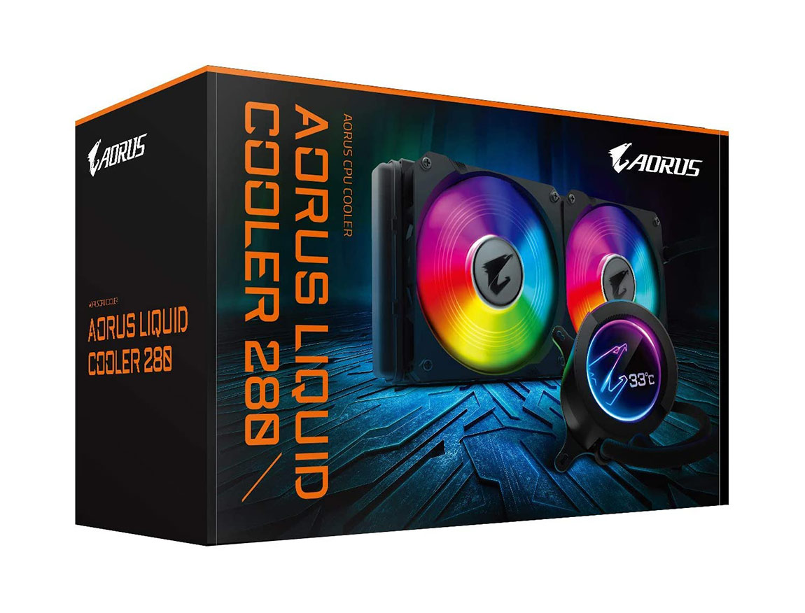 SISTEMA DE ENFRIAMIENTO GIGABYTE LIQUIDO AORUS 280, 315X143X30MM, RODAMIENTO DE 2 BOLAS, 2 VENTILADORES LED, RADIADOR DE ALUMINIO(AORUS LIQUID COOLER)