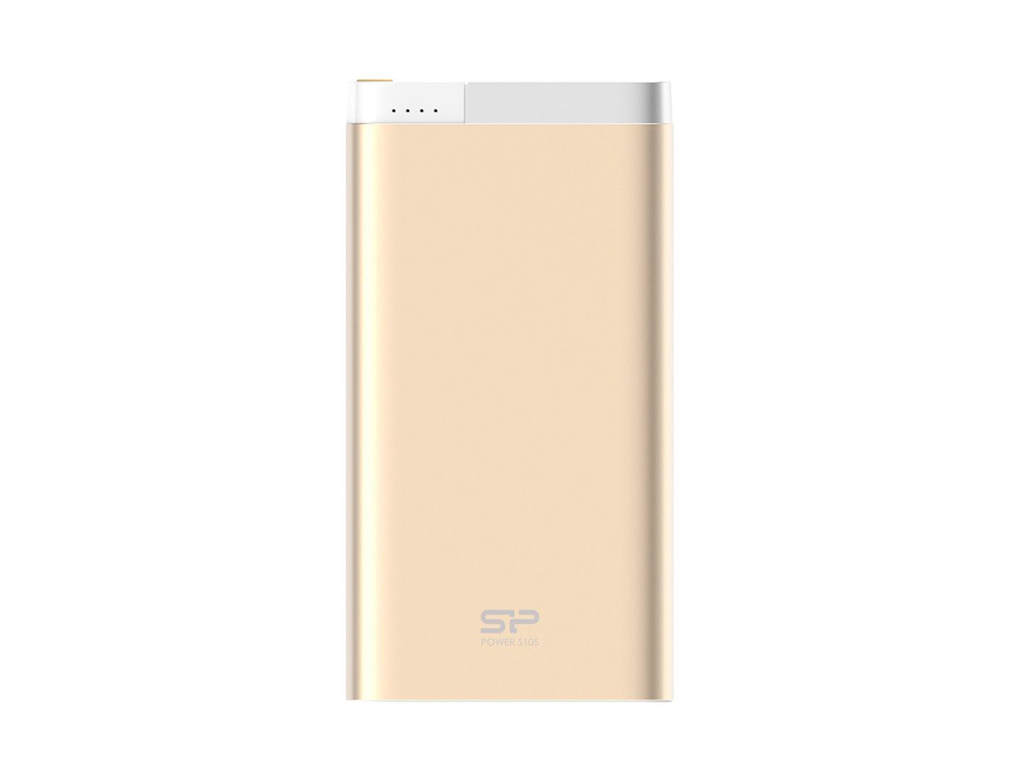 BATERIA SP POWER BANK SILICON POWER S105 PORTABLE, PUERTO USB, 1 CONECTOR MICRO-B, BATERIA 10000MAH, METALICA CHAMPAGNE (SP10KMAPBK105POC)