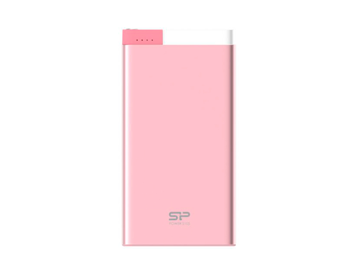 BATERIA SP POWER BANK SILICON POWER S105 PORTABLE, PUERTO USB, 1 PUERTO MICRO USB, BATERIA 10000MAH, COLOR METALICA PINK (SP10KMAPBK105POP)