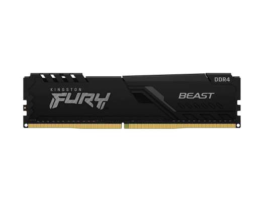 MEMORIA RAM KINGSTON DDR4 16GB, FRECUENCIA 3200 MHZ, FURY BEAST NEGRO, PARA PC DE ESCRITORIO (KF432C16BB1/16)