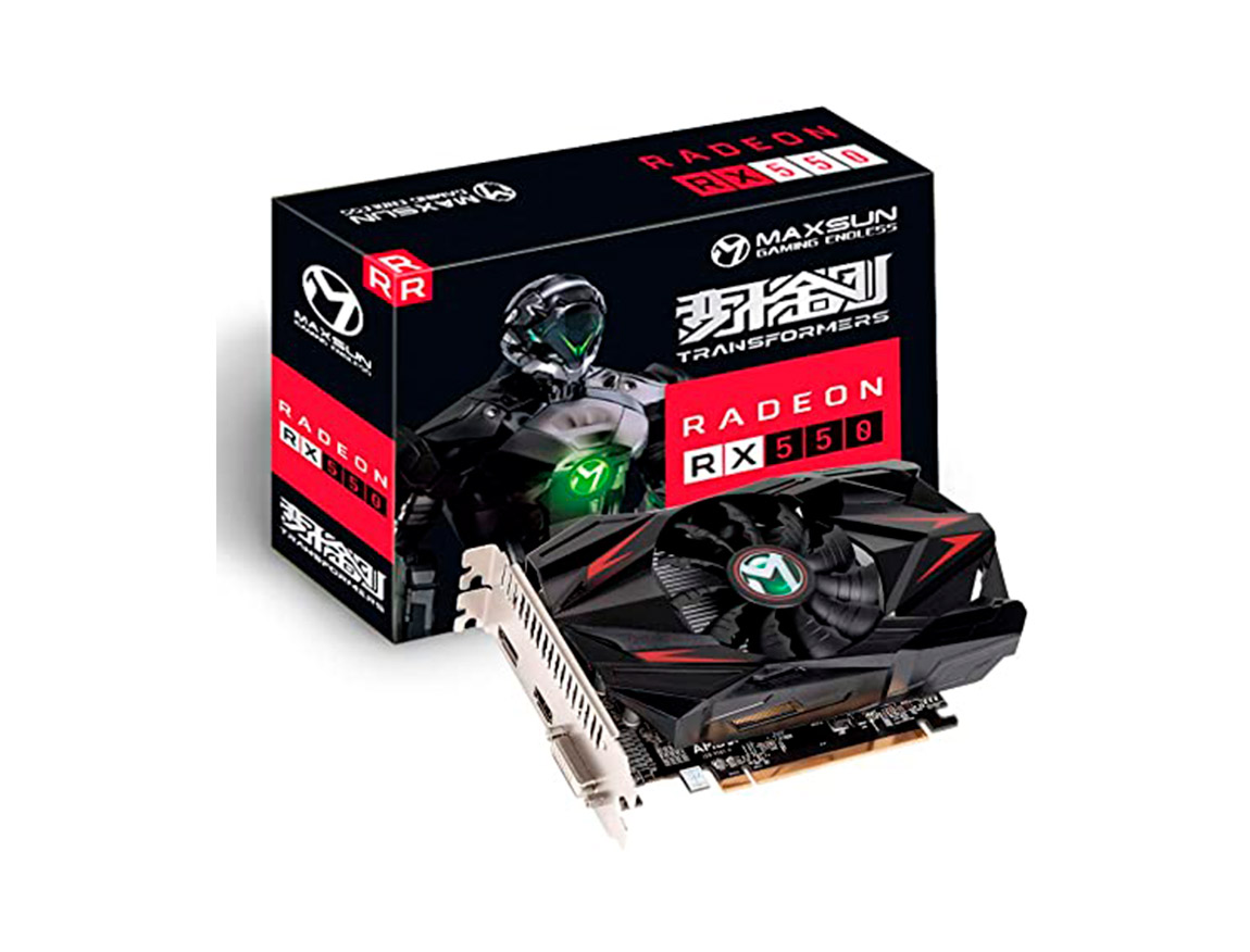 TARJETA DE VIDEO MAXSUN RX550 4GB GDDR5 RADEON 128BITS (MS-RX550-TRANSFORMERS)
