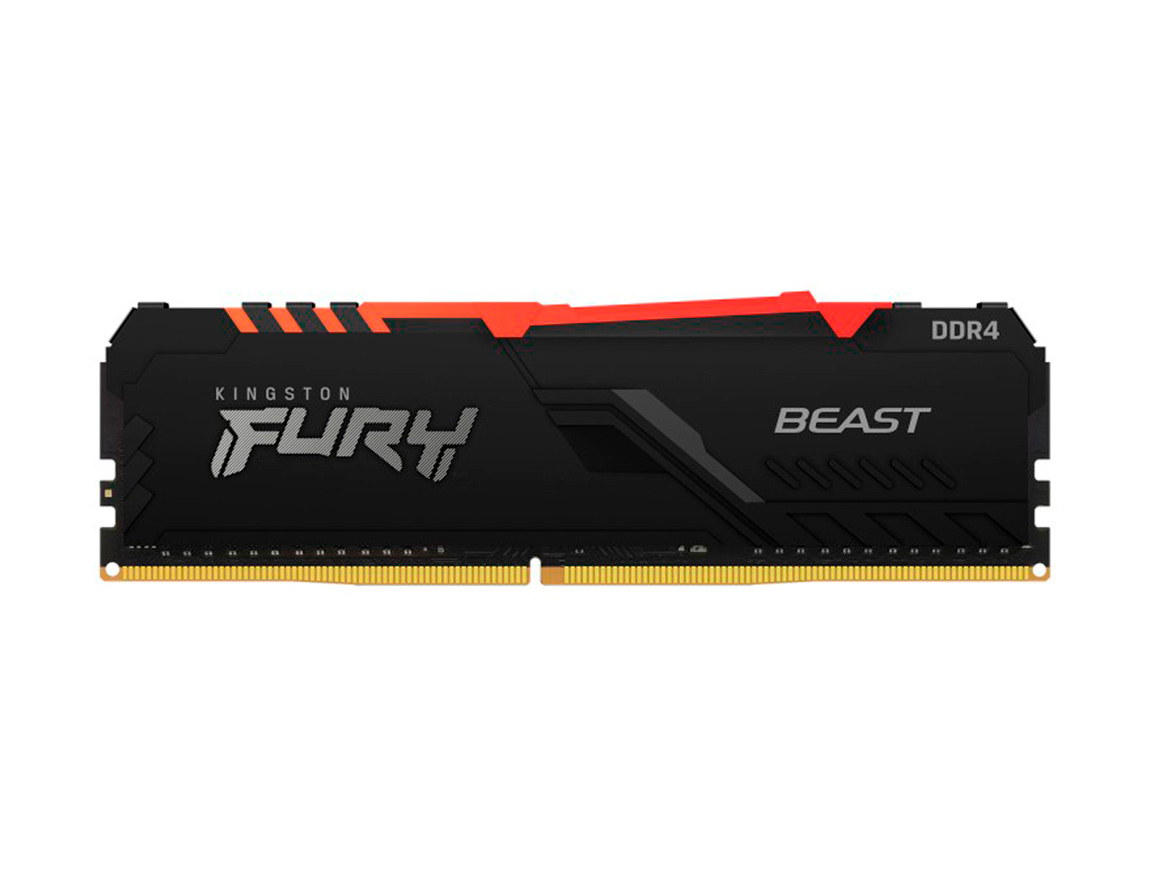 MEM. RAM KINGSTON FURY BEAST DDR4 8GB/3200 ( KF432C16BBA/8 ) NEGRO | LED-RGB