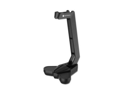 Soporte De Auricular Antryx Hs-51, Material De Barra MetÁlica Interna, Base Rectangular De Goma Antideslizante, Color Negro (ahs-51kn)