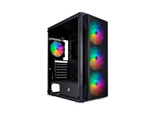CASE 1STPLAYER X5 ( X5 ) ( ST-ITD-20-31 ) | NEGRO | S/ FUENTE | 1 PANEL VIDRIO | LED - RGB