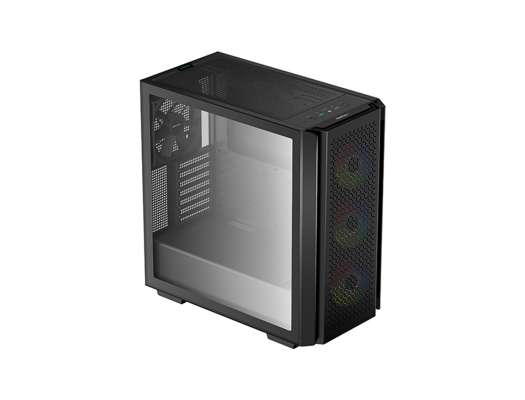 CASE DEEP COOL GAMING CG560, CON PANEL DE VIDRIO TEMPALDO, 4 VENTILADORES LED RGB, SALIDA DE AUDIO, 2 PUERTOS USB, COLOR NEGRO (R-CG560-BKAAE4-G-1)