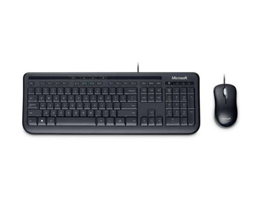 COMBO 2 EN UNO MICROSOFT WIRED 600, TECLADO CON DISEÑO ANTIDERRAME, MOUSE 3 BOTONES SENSOR 800 DPI, INTERFAZ USB, COLOR NEGRO (3J2-00008)