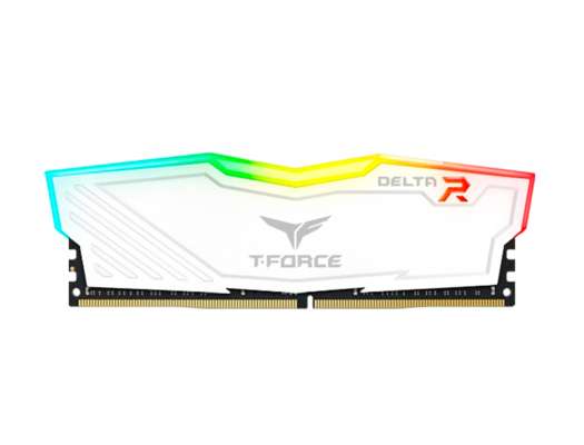 MEMORIA RAM TEAMGROUP DDR4 16GB, FRECUENCIA 3200 MHZ, T-FORCE DELTA WHITE RGB, PARA PC DE ESCRITORIO ( TF4D416G3200HC16F01 )