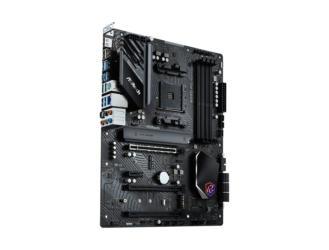 Placa Madre Asrock B550 Pg Riptide (90-mxbgh0-a0uyz) Socket Am4, Ram Dddr4 Buss 4933oc Mhz