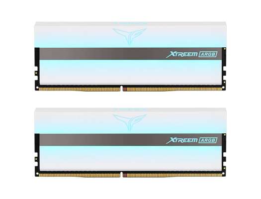 MEMORIA RAM DDR 4 TEAMGROUP 16GB (8GBX2), FRECUENCIA 3600 MHZ, T-FORCE XTREEM WHITE CON ILUMINACION LED RGB, PARA PC DE ESCRITORIO (TF13D416G3600HC18J