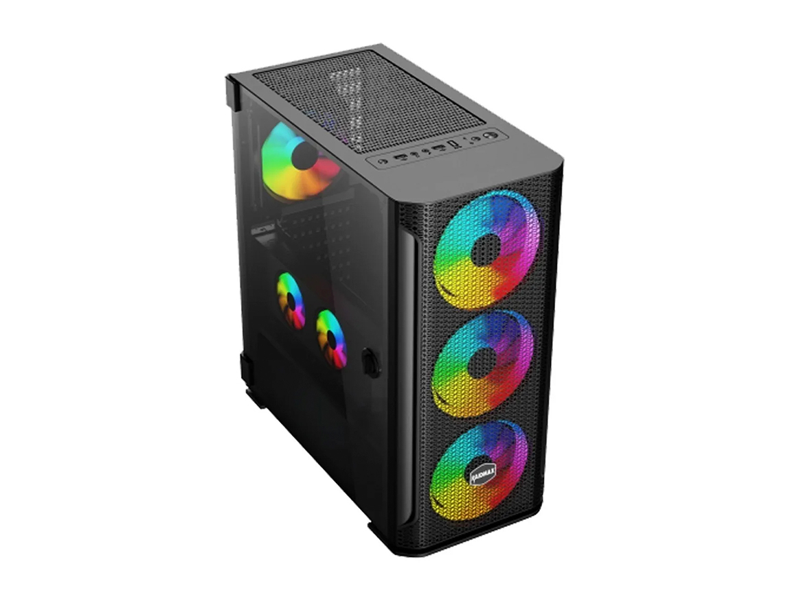 CASE RAIDMAX GAMING S/ FUENTE | NEGRO | VIDRIO TEMPLADO LED RGB (F01 FTB)