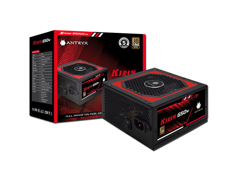 FUENTE DE PODER ANTRYX 650W ATX, BRONZE 80 PLUS, NO MODULAR, COLOR NEGRO (AP-KB650)