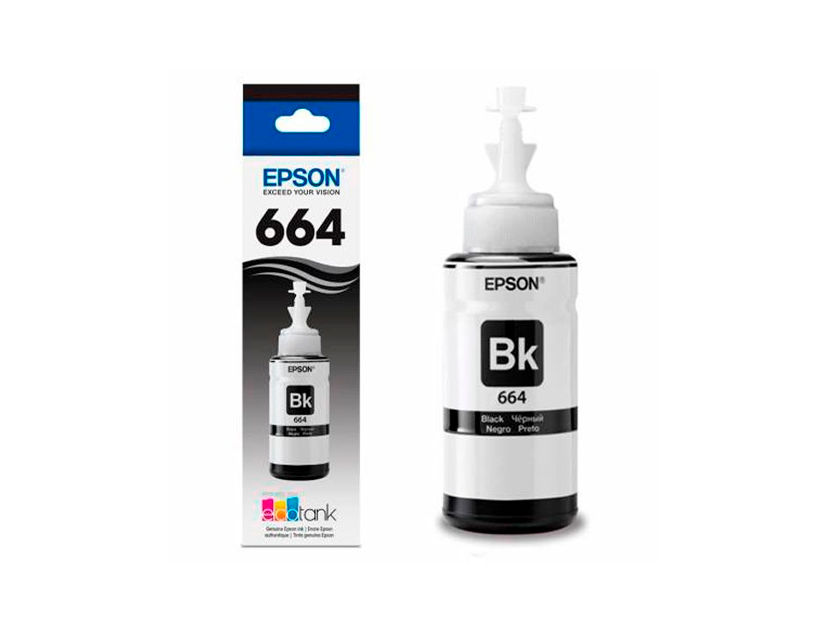 TINTA EPSON 664 COLOR NEGRO T664120, COMPATIBLE L210, L355, L555 (C13T66412A)