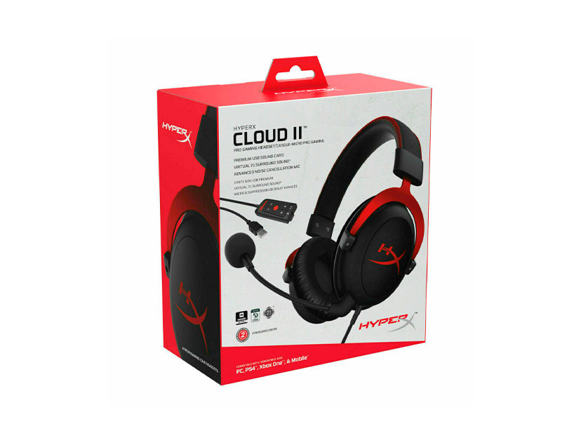 AURICULAR HYPERX CLOUD II ( KHX-HSCP-RD ) GAMING | NEGRO C/ ROJO