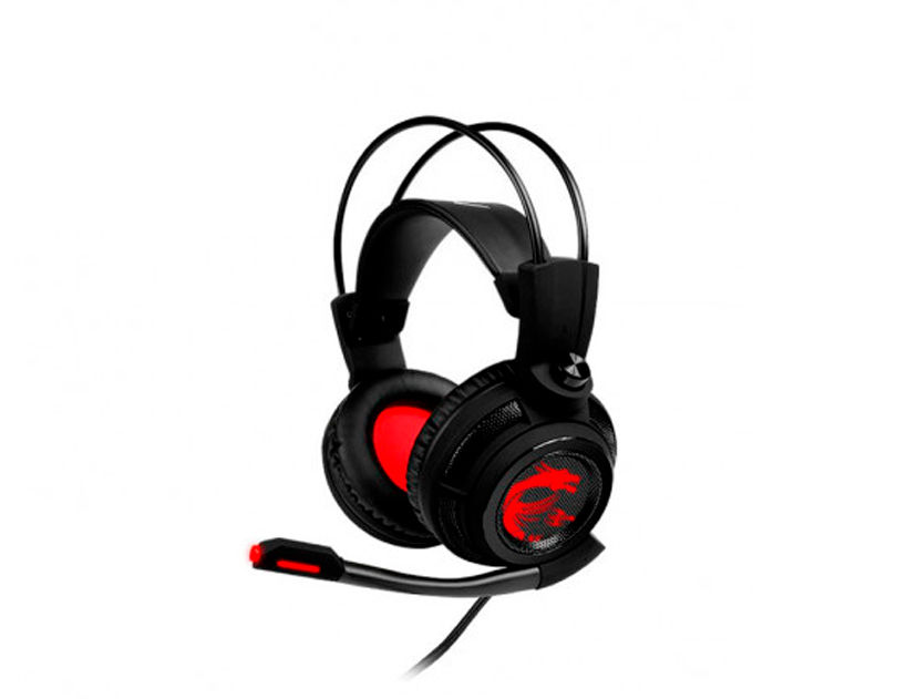 AURICULAR MSI HS502 GAMING, CON MICROFONO, CONEXION USB, CONTROL DE VOLUMEN, ALMOHADILLAS SUAVES, NEGRO (DS502)