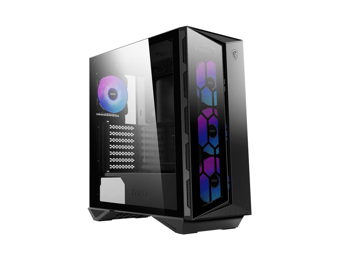CASE MSI MPG GUNGNIR 110R ( MPG GUNGNIR 110R ) S/ FUENTE | NEGRO | 1 PANEL VIDRI