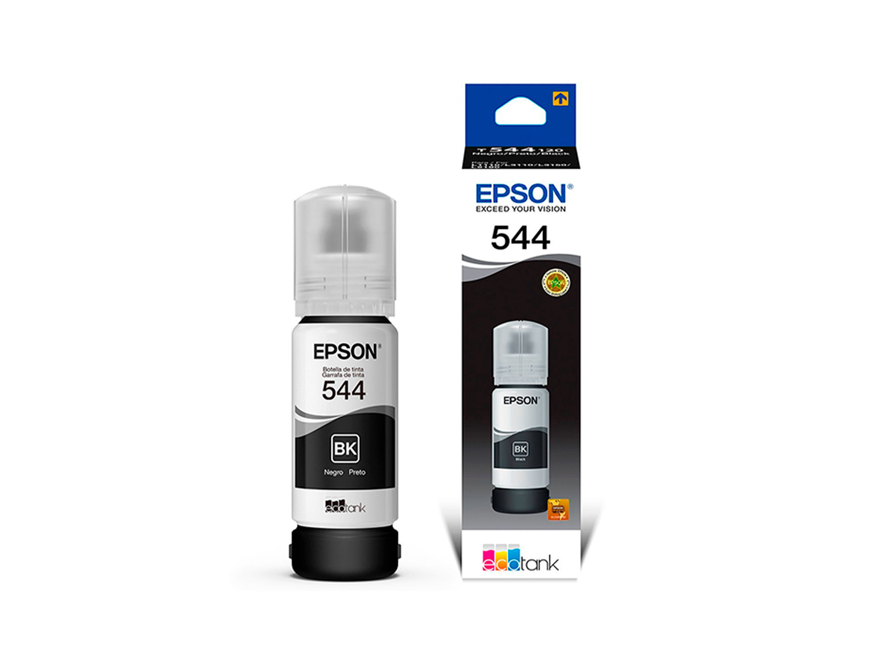 TINTA EPSON 544 COLOR NEGRO T544120-AL, COMPATIBLE L1110, L3150, L5190 + 65.0 ML (C13T00N12A)