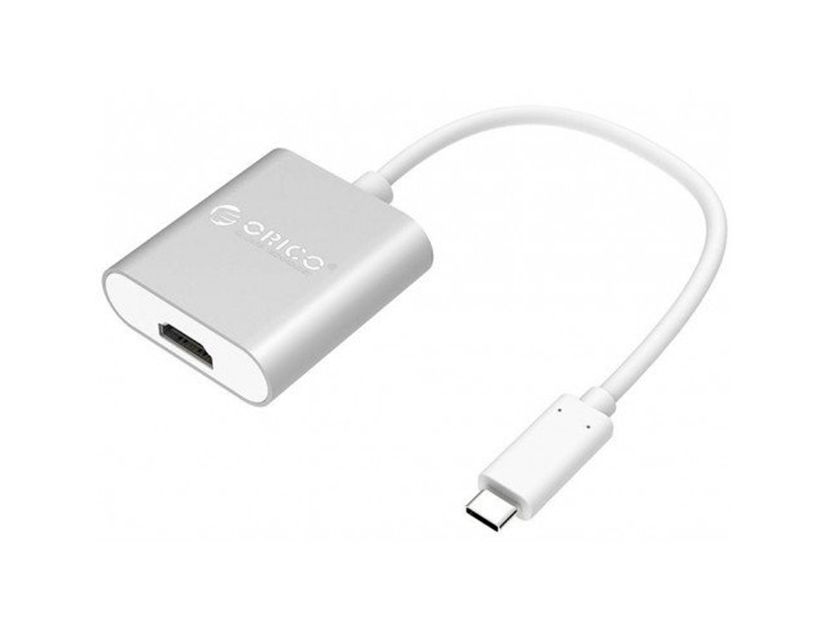 ADAPTADOR DE PUERTO TYPE C MACHO -- A -- PUERTO HDMI HEMBRA, ORICO, COLOR BLANCO (HDMI RCH-SV-PRO)