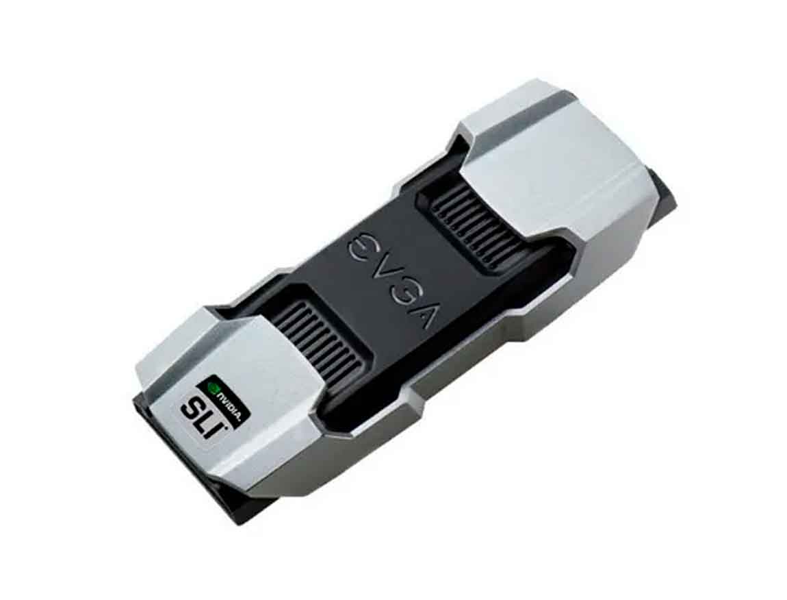 Evga Bridge Puente Vias Cortas Sli V2, Conecta 2 Gpu, Logotipo Evga Iluminado, Cubierta De Aluminio, Color Gris / Negro (100-2w-0024-lr)