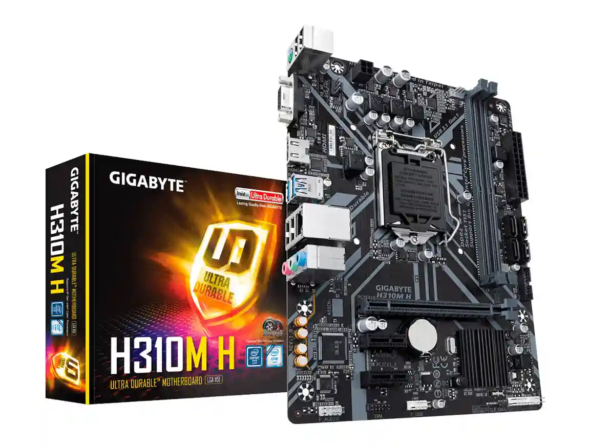 PLACA MADRE GIGABYTE H310M H, PARA PROCESADOR INTEL LGA 1151, 2 RANURAS DE MEMORIA DDR4 HASTA 32GB BUSS 2666 MHZ,8VA Y 9VA GEN. (H310M H)