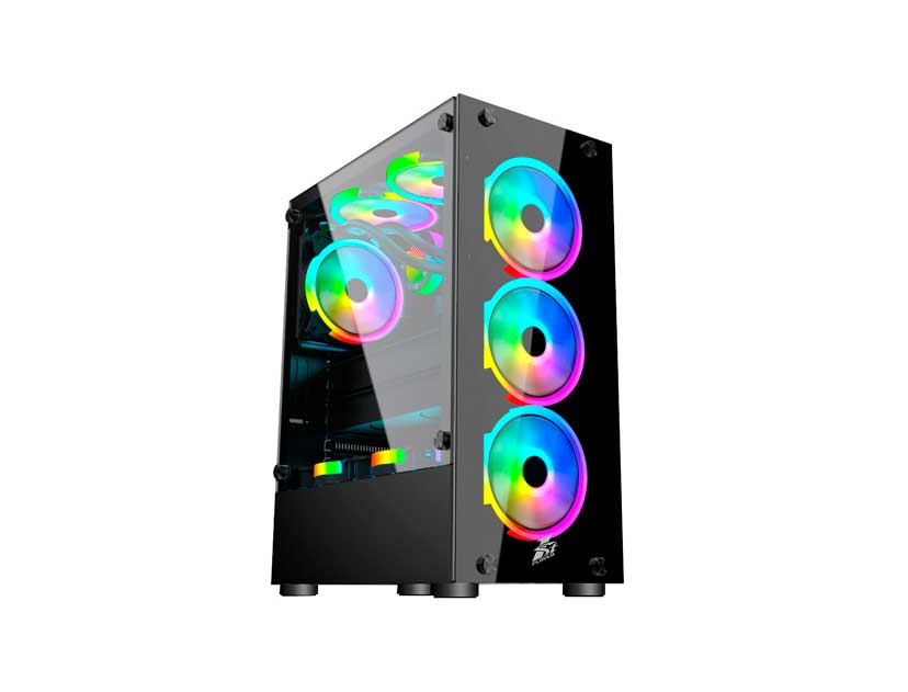 CASE 1STPLAYER FIREDANCING S/ FUENTE | 2 PANEL VIDRIO LED -RGB (V2-A)