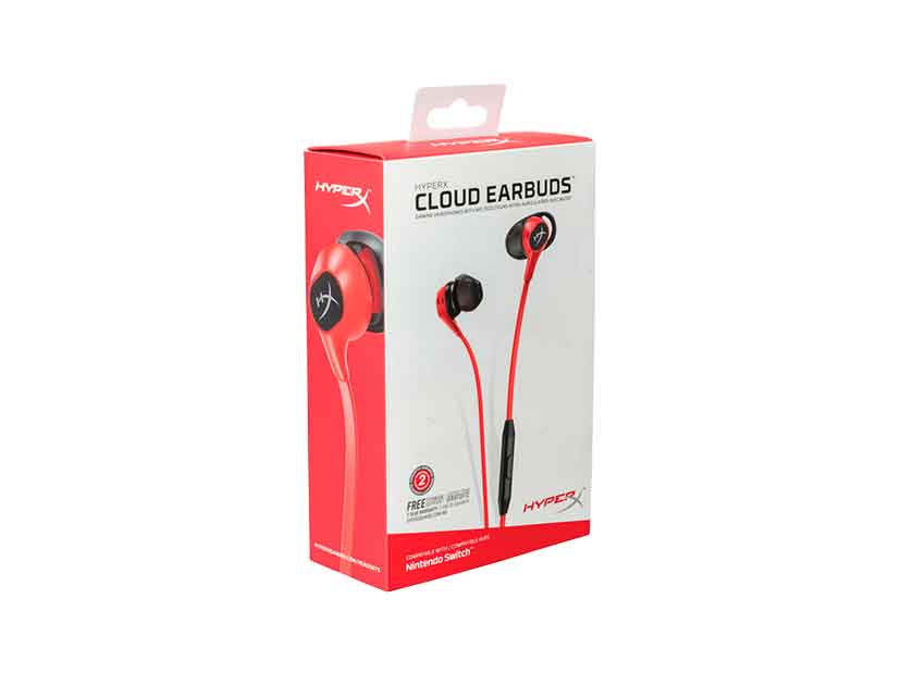 AURICULAR HYPERX MINI CLOUD EARBUDS NEGRO C/ ROJO (HX-HSCEB-RD)