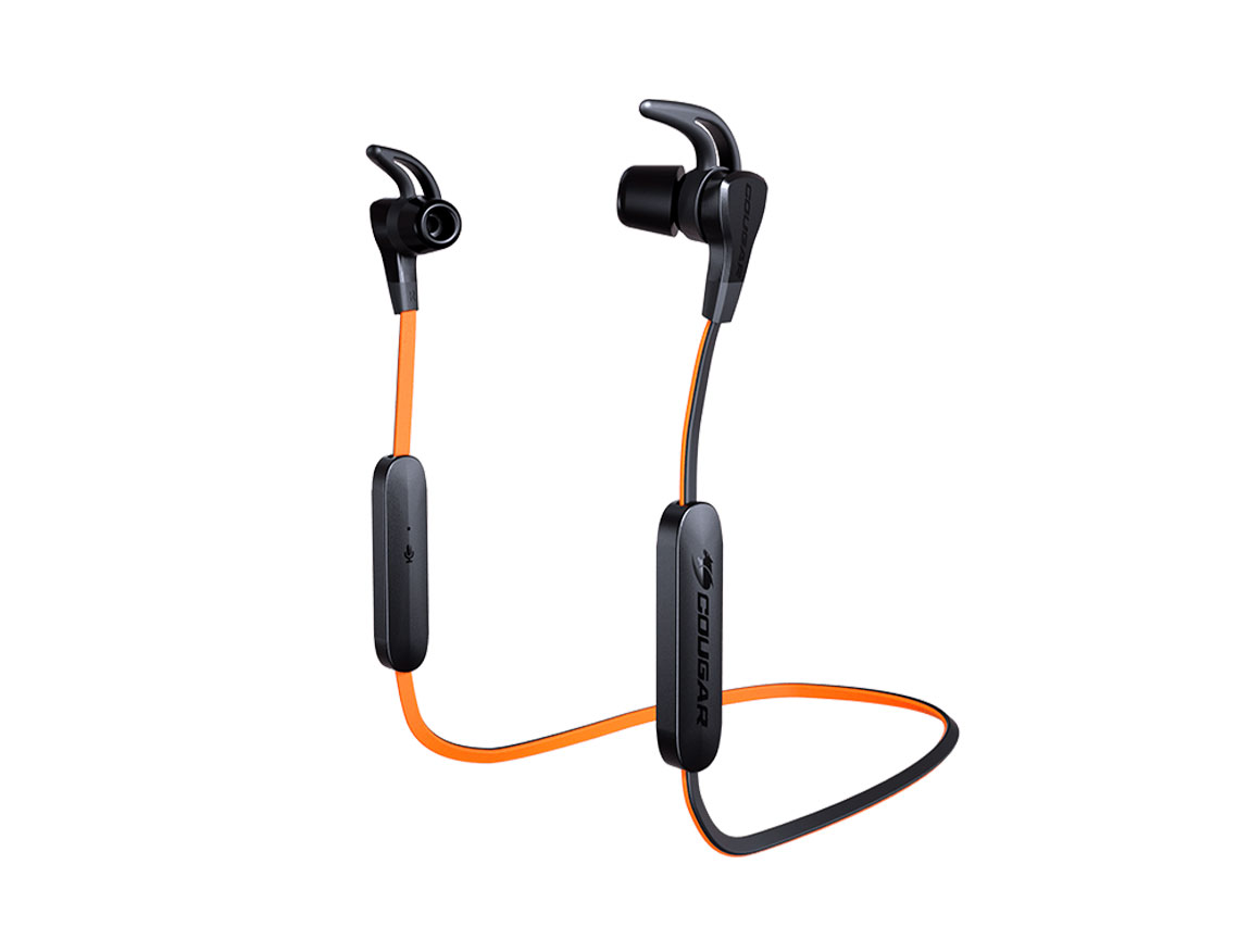 AURICULAR INTRA-AUDITIVO INALAMBRICO COUGAR HAVOC BT GAMING, CON MICROFONO, CONTROL DE VOLUMEN, COLOR NEGRO C/ NARANJA (CGR B10B-850BT)