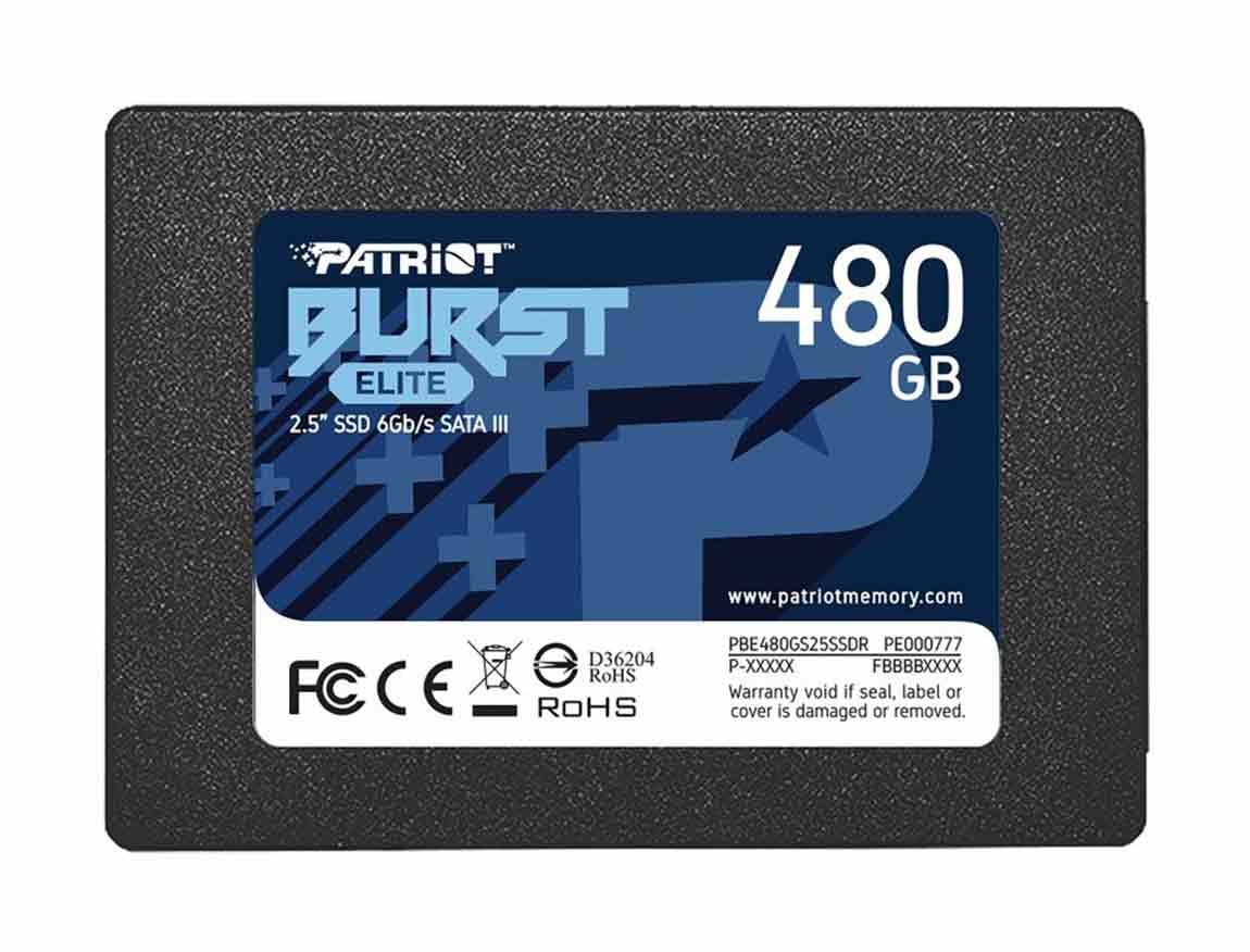 DISCO SOLIDO SSD SATA 2.5 PATRIOT BURST 480GB, UNIDAD DE ALMACENAMIENTI, COMPATIBLE CON LAPTOP Y PC DE ESCRITORIO ( PBE480GS25SSDR )