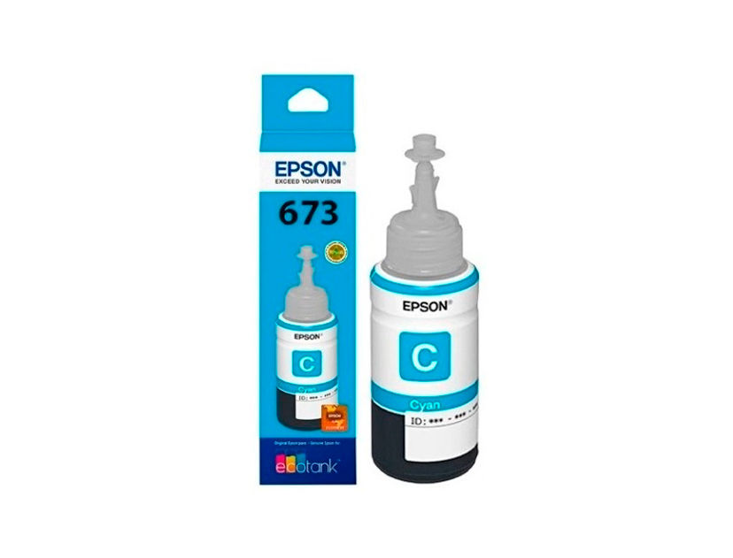 Tinta Epson 673 Color Cian T673220, Compatible L800, L805, L810 (c13t67322a)