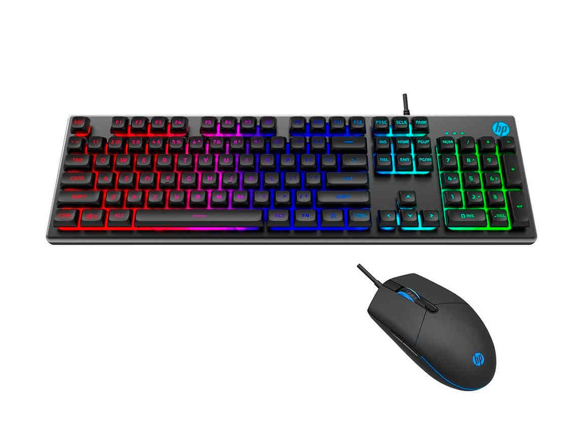 COMBO 2 EN UNO HP KM300F, TECLADO RESISTENTE A LIQUIDOS CON LIUMINACION LED RGB, MOUSE 6 BOTONES SENSOR HASTA 6400 DPI, INTERFAZ US,BLACK(8AA01AA#ABM)