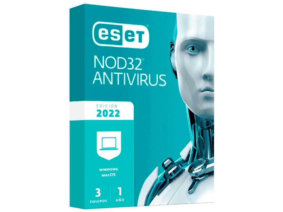 ANTIVIRUS ESET NOD 32 ( S11010202 ) 2022 3 PCS 12 MESES