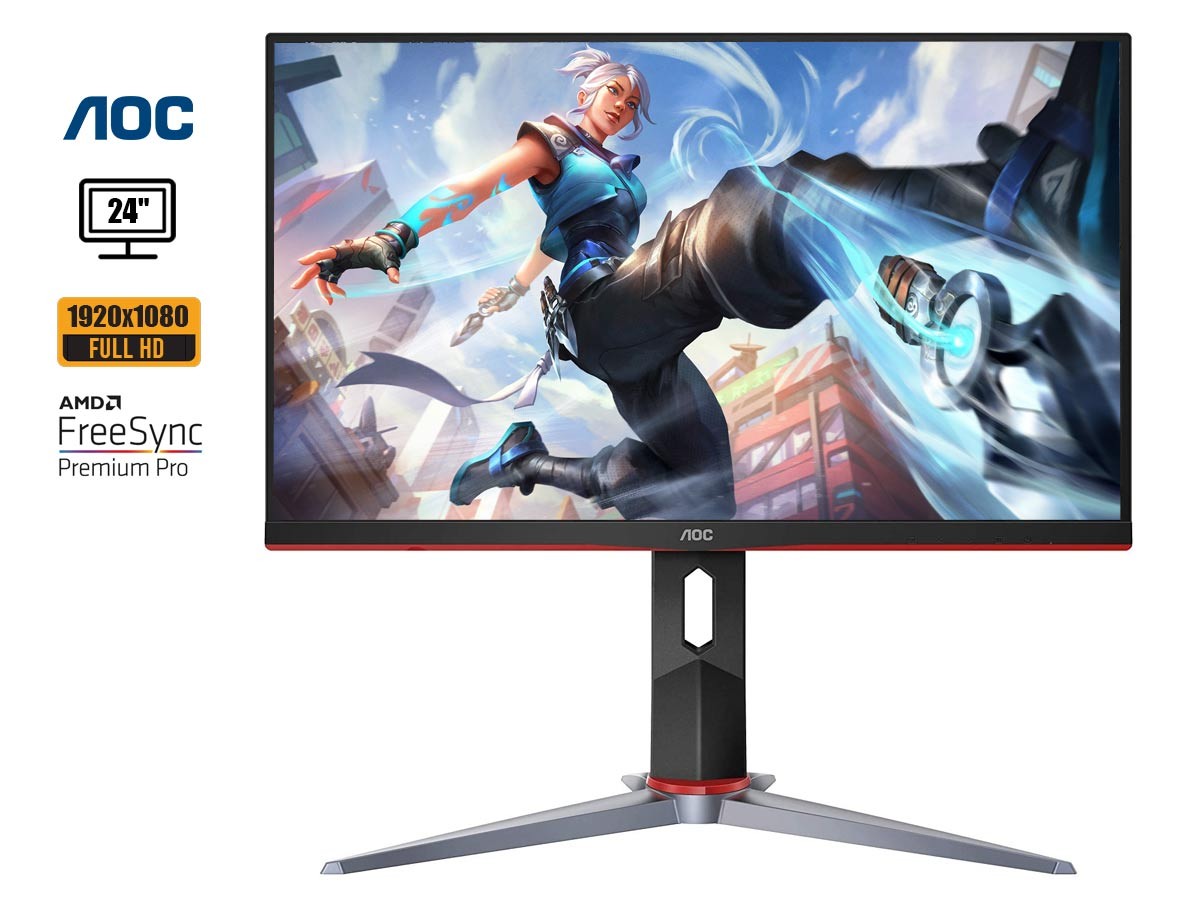 MONITOR AOC LED 24, CURVO GAMER C24G2, RECOMENDADO PARA VIDEO JUEGOS,  PUERTO 1 VGA 2 HDMI 1 DISPLAYPORT, 1MS, FRECUENCIA 165HZ (C24G2)