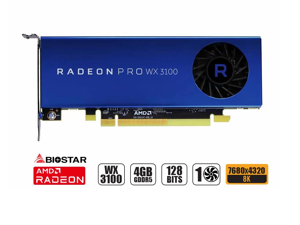 TARJETA DE VIDEO BIOSTAR RADEON PRO WX 3100 4GB GDDR5 128 BITS 1