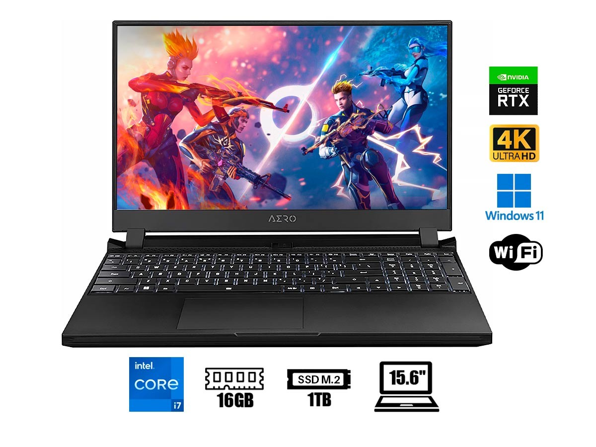 LAPTOP GIGABYTE CORE I7 12700H AERO 5 XE4, 15.6" UHD OLED 60HZ, RAM