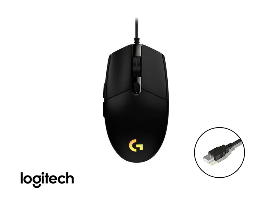 Mouse Logitech G203 Color Negro Lightsync Gaming, Sensor Hasta 8.000