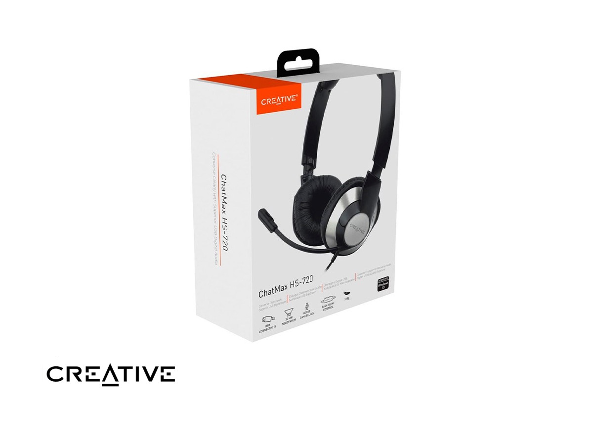AURICULAR CREATIVE CHATMAX HS 720 CON MICROFONO CONEXION A USB