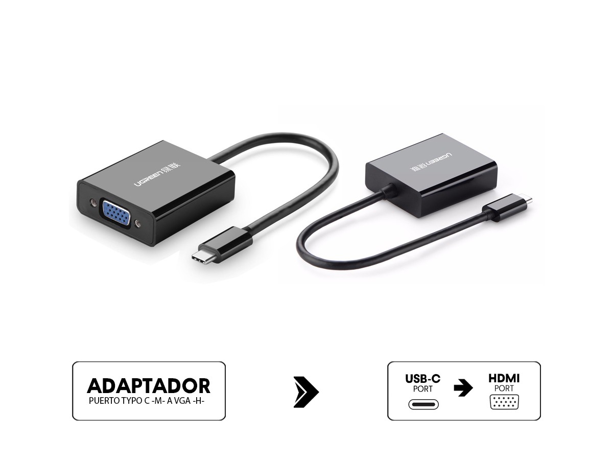 Adaptador Ugreen USB tipo C a USB 3.0 Para Celular y Laptops - Negro