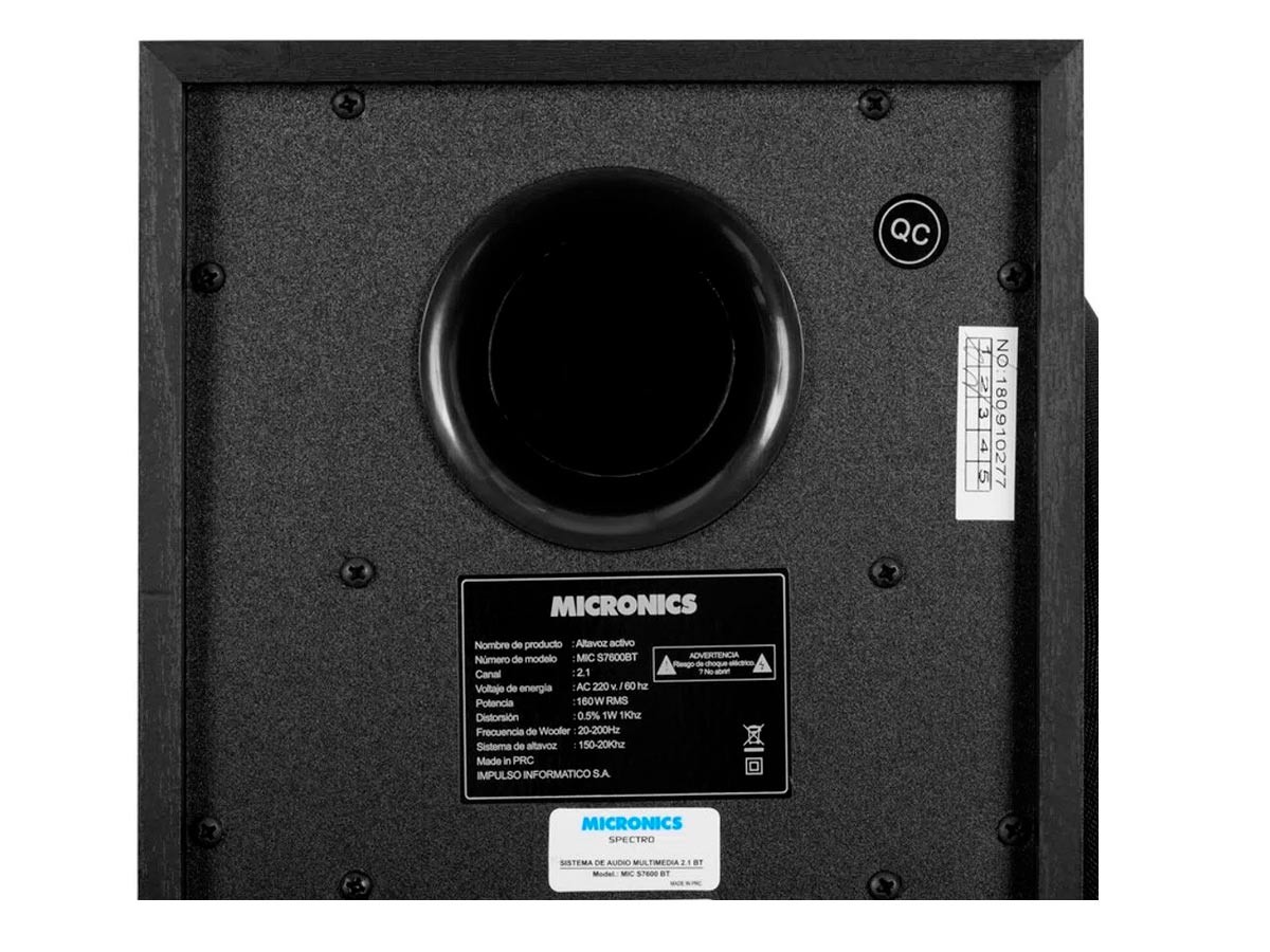 SUBWOOFER MICRONICS SPECTRO MIC S7600BT WATTS | CON RGB | FM+USB+SD+BT ...